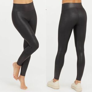 Spanx black faux leather leggings
